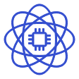 Icon of atom and computer chip