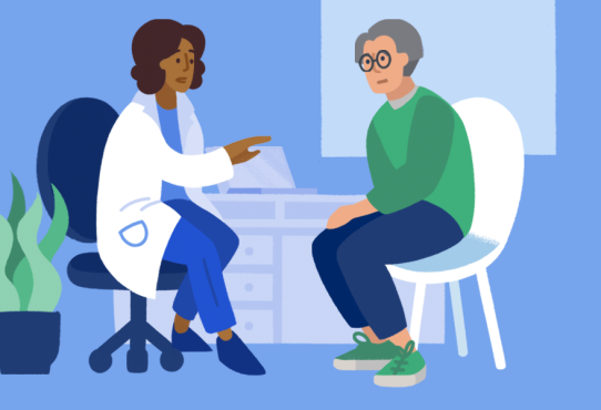 Illustration of Doctor meeting with Patient
